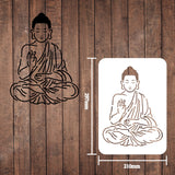 CRASPIRE Plastic Drawing Painting Stencils Templates, Rectangle, Buddha Pattern, 297x210mm