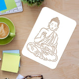 CRASPIRE Plastic Drawing Painting Stencils Templates, Rectangle, Buddha Pattern, 297x210mm