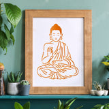 CRASPIRE Plastic Drawing Painting Stencils Templates, Rectangle, Buddha Pattern, 297x210mm