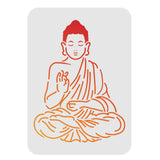 CRASPIRE Plastic Drawing Painting Stencils Templates, Rectangle, Buddha Pattern, 297x210mm