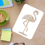 CRASPIRE Plastic Drawing Painting Stencils Templates, Rectangle, Flamingo Pattern, 297x210mm