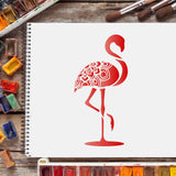 CRASPIRE Plastic Drawing Painting Stencils Templates, Rectangle, Flamingo Pattern, 297x210mm