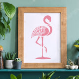 CRASPIRE Plastic Drawing Painting Stencils Templates, Rectangle, Flamingo Pattern, 297x210mm