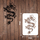 CRASPIRE Plastic Drawing Painting Stencils Templates, Rectangle, Dragon Pattern, 297x210mm