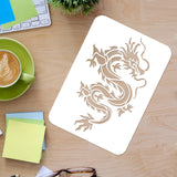 CRASPIRE Plastic Drawing Painting Stencils Templates, Rectangle, Dragon Pattern, 297x210mm