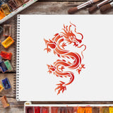 CRASPIRE Plastic Drawing Painting Stencils Templates, Rectangle, Dragon Pattern, 297x210mm