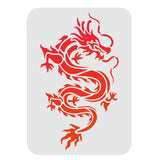 CRASPIRE Plastic Drawing Painting Stencils Templates, Rectangle, Dragon Pattern, 297x210mm