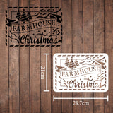 CRASPIRE Plastic Drawing Painting Stencils Templates, Rectangle, Christmas Themed Pattern, 297x210mm