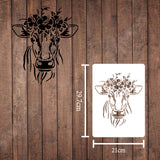 CRASPIRE Plastic Drawing Painting Stencils Templates, Rectangle, Cow Pattern, 297x210mm