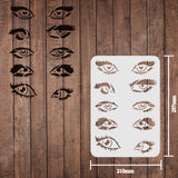 CRASPIRE Plastic Drawing Painting Stencils Templates, Rectangle, Eye Pattern, 297x210mm