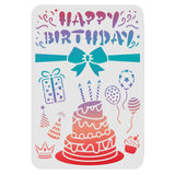 CRASPIRE Plastic Drawing Painting Stencils Templates, Rectangle, Birthday Themed Pattern, 297x210mm