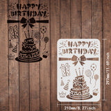 CRASPIRE Plastic Drawing Painting Stencils Templates, Rectangle, Birthday Themed Pattern, 297x210mm