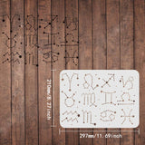 CRASPIRE Plastic Drawing Painting Stencils Templates, Rectangle, Constellation Pattern, 297x210mm