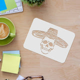 CRASPIRE Plastic Drawing Painting Stencils Templates, Rectangle, Skull Pattern, 297x210mm