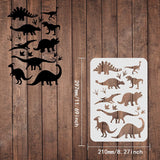 CRASPIRE Plastic Drawing Painting Stencils Templates, Rectangle, Dinosaur Pattern, 297x210mm