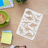 CRASPIRE Plastic Drawing Painting Stencils Templates, Rectangle, Dinosaur Pattern, 297x210mm