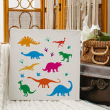 CRASPIRE Plastic Drawing Painting Stencils Templates, Rectangle, Dinosaur Pattern, 297x210mm