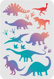 CRASPIRE Plastic Drawing Painting Stencils Templates, Rectangle, Dinosaur Pattern, 297x210mm