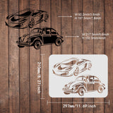 CRASPIRE Plastic Drawing Painting Stencils Templates, Rectangle, Car Pattern, 297x210mm