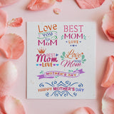 CRASPIRE Plastic Drawing Painting Stencils Templates, Rectangle, Mother's Day Themed Pattern, 297x210mm