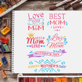 CRASPIRE Plastic Drawing Painting Stencils Templates, Rectangle, Mother's Day Themed Pattern, 297x210mm