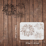 CRASPIRE Plastic Drawing Painting Stencils Templates, Rectangle, Fireworks Pattern, 297x210mm