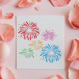 CRASPIRE Plastic Drawing Painting Stencils Templates, Rectangle, Fireworks Pattern, 297x210mm