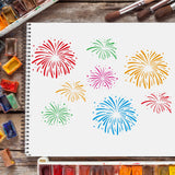 CRASPIRE Plastic Drawing Painting Stencils Templates, Rectangle, Fireworks Pattern, 297x210mm