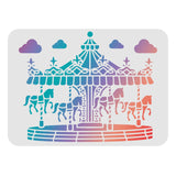 CRASPIRE Plastic Drawing Painting Stencils Templates, Rectangle, Amusement Park, 297x210mm