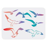 CRASPIRE Plastic Drawing Painting Stencils Templates, Rectangle, Bird Pattern, 297x210mm