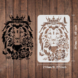 CRASPIRE Plastic Drawing Painting Stencils Templates, Rectangle, Lion Pattern, 297x210mm