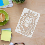 CRASPIRE Plastic Drawing Painting Stencils Templates, Rectangle, Lion Pattern, 297x210mm