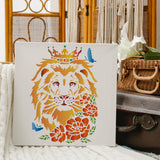 CRASPIRE Plastic Drawing Painting Stencils Templates, Rectangle, Lion Pattern, 297x210mm