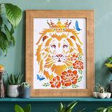 CRASPIRE Plastic Drawing Painting Stencils Templates, Rectangle, Lion Pattern, 297x210mm