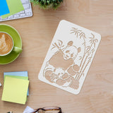 CRASPIRE Plastic Drawing Painting Stencils Templates, Rectangle, Panda Pattern, 297x210mm