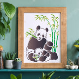 CRASPIRE Plastic Drawing Painting Stencils Templates, Rectangle, Panda Pattern, 297x210mm