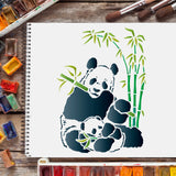 CRASPIRE Plastic Drawing Painting Stencils Templates, Rectangle, Panda Pattern, 297x210mm