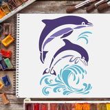 CRASPIRE Plastic Drawing Painting Stencils Templates, Rectangle, Dolphin Pattern, 297x210mm