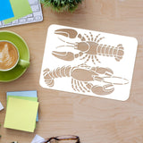 CRASPIRE Plastic Drawing Painting Stencils Templates, Rectangle, Shrimp Pattern, 297x210mm