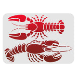 CRASPIRE Plastic Drawing Painting Stencils Templates, Rectangle, Shrimp Pattern, 297x210mm