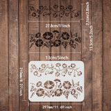 CRASPIRE Plastic Drawing Painting Stencils Templates, Rectangle, Flower Pattern, 297x210mm