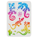 CRASPIRE Plastic Drawing Painting Stencils Templates, Rectangle, Lizard Pattern, 297x210mm