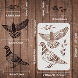 CRASPIRE Plastic Drawing Painting Stencils Templates, Rectangle, Bird Pattern, 297x210mm