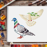 CRASPIRE Plastic Drawing Painting Stencils Templates, Rectangle, Bird Pattern, 297x210mm