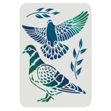 CRASPIRE Plastic Drawing Painting Stencils Templates, Rectangle, Bird Pattern, 297x210mm