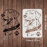 CRASPIRE Plastic Drawing Painting Stencils Templates, Rectangle, Dog Pattern, 297x210mm