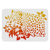 CRASPIRE Plastic Drawing Painting Stencils Templates, Rectangle, Leopard Pattern, 297x210mm