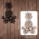 CRASPIRE Plastic Drawing Painting Stencils Templates, Rectangle, Pineapple Pattern, 297x210mm