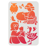 CRASPIRE Plastic Drawing Painting Stencils Templates, Rectangle, Girl Pattern, 297x210mm