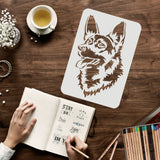CRASPIRE Plastic Drawing Painting Stencils Templates, Rectangle, Dog Pattern, 297x210mm